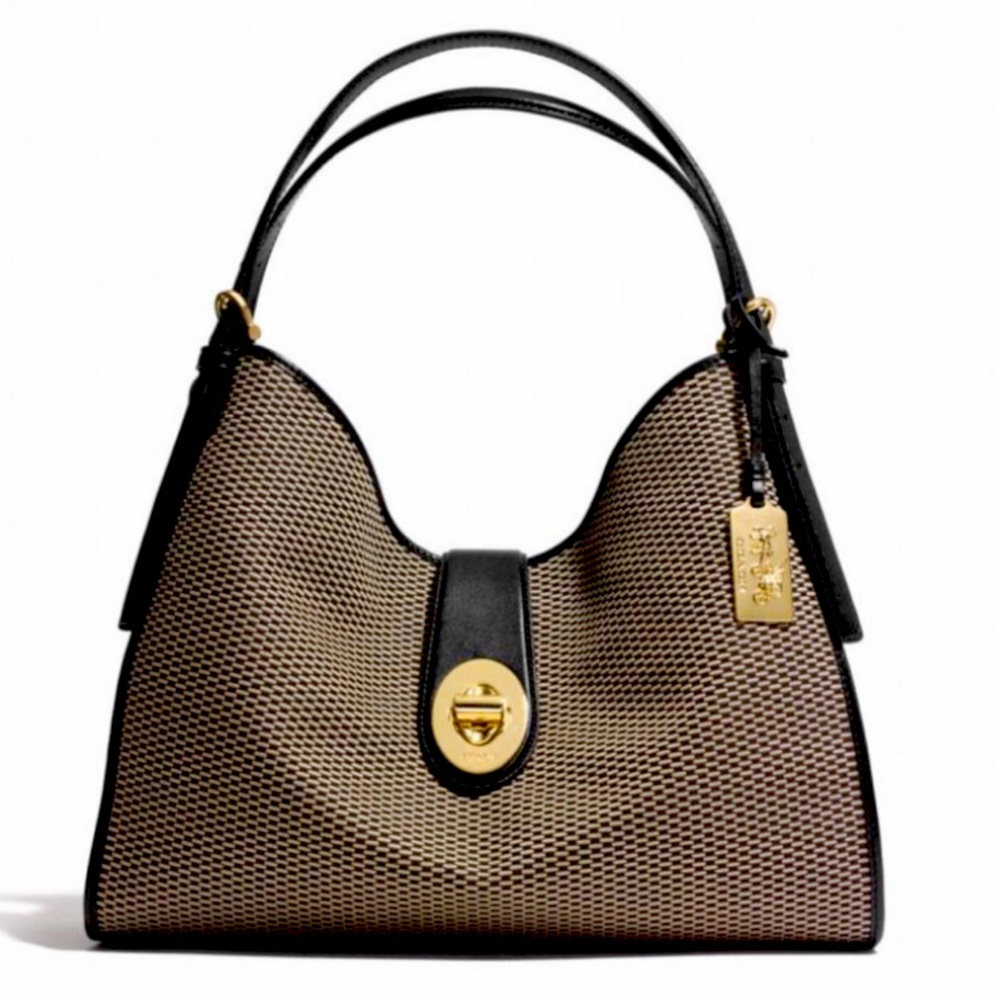Coach Carlyle Madison Shoulder Bag Leather And Fabric 100% authentic!